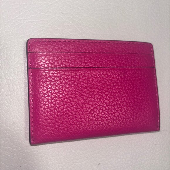 Reed Large Pebbled Leather Card Case in Electric Pink - Picture 3 of 7